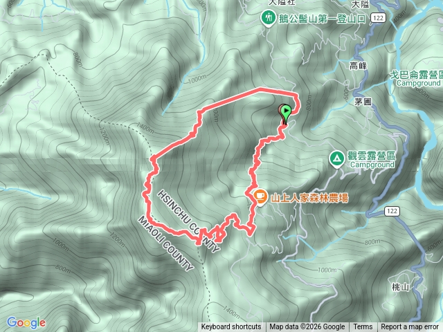 雲霧步道涼山山上人家鹅公髻山o型
