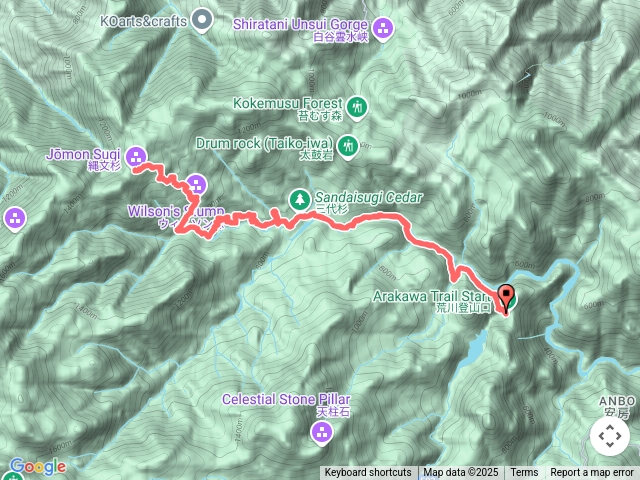 荒川登山口繩文杉步道