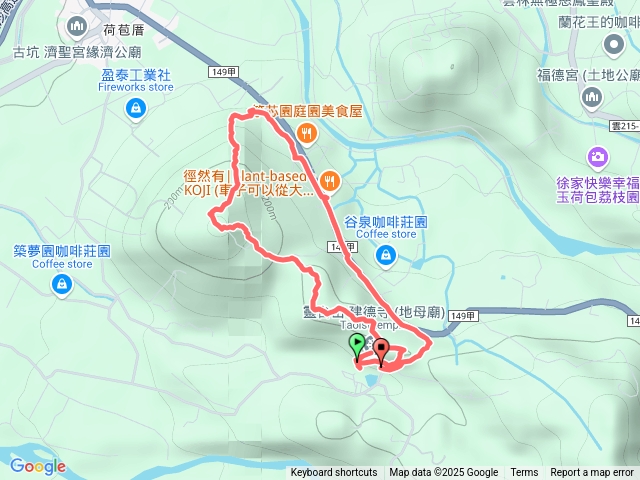 荷苞山登頂桐花公園公路回程地母廟