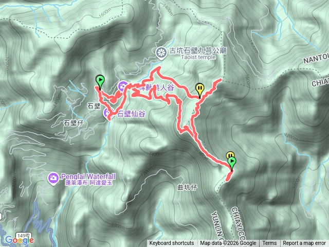 石壁山-望鄉谷山-嘉南雲峰-蓮心池-石壁仙谷O繞預覽圖