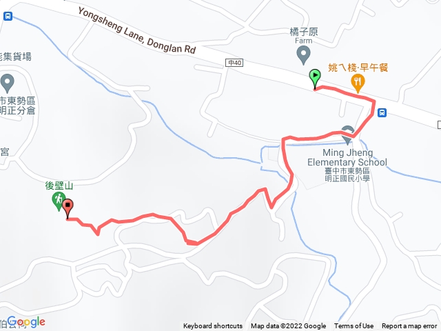 🔺台中/東勢/後壁山，H380m（土地調查局圖根點 | 高09）