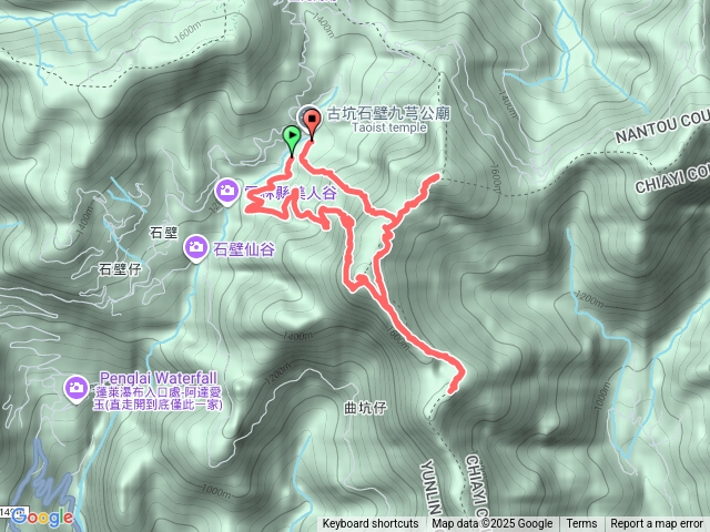 石壁山、嘉南雲峰、望鄉谷山縱走預覽圖