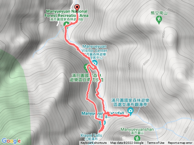 停車場-滿月圓國家森林遊樂區-處女瀑布-滿月圓瀑布