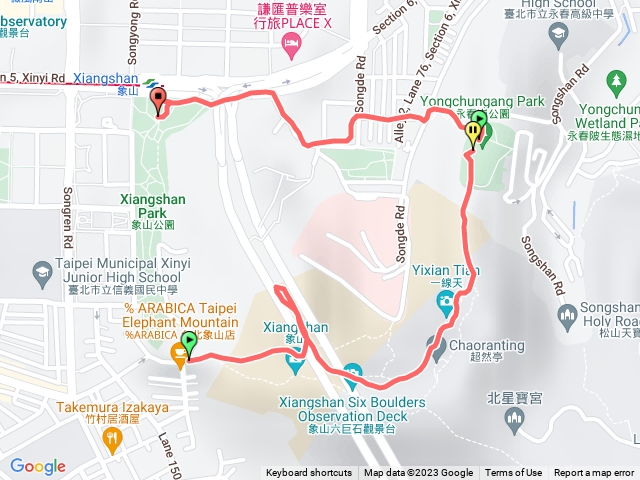 象山登山口，永春，捷運站