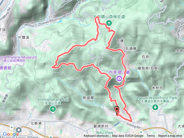 忠勇山、大崙尾山、碧溪步道、大崙頭山、白石湖、碧山巖O型預覽圖