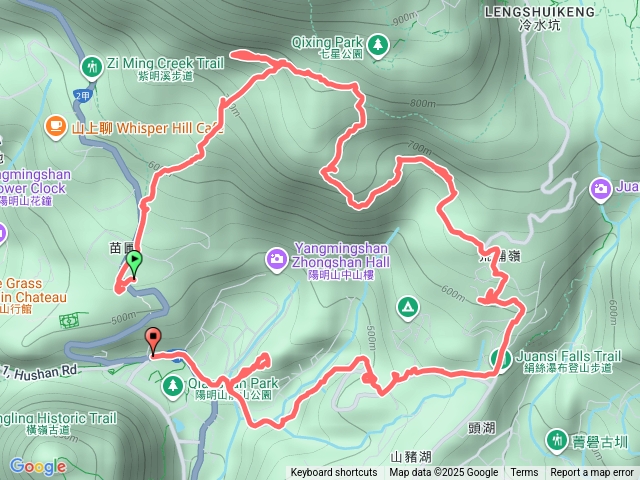陽管處-二停車場假山市474-七星山苗圃登山口-七星山南南峰市259-中山樓北市203-黃嶺埔山都計141-菁山遊憩區市469未竟-中山樓南市155-陽明山站