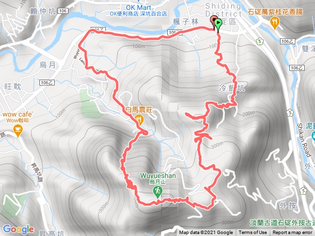 冷飯坑山、楓子林山、烏月山、白馬將軍洞O型