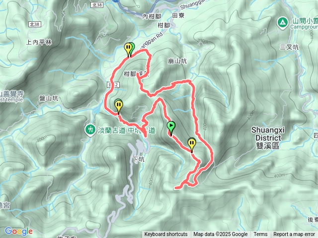 柑腳城山、下坑坑谷線、崩山坑古道、柑腳山8字走