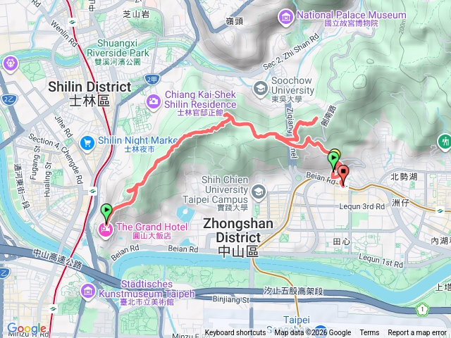 劍潭站-劍潭山-貓九山-文間山-劍南路站