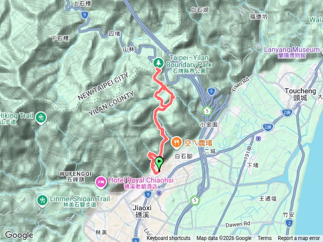 跑馬古道～石牌縣界來回預覽圖