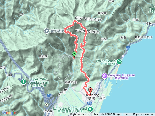 頭城八八峰、鶯子嶺、礁水坑山、頭圍山下頭城車站
