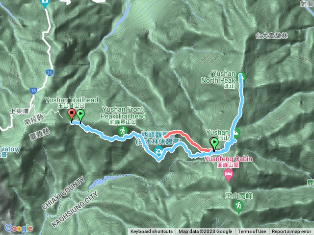 玉山西峰、主峰、北峰、北北峰