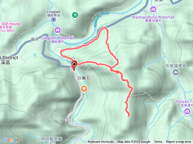 2025-01-25白鶯石福德宮-白鶯岩-藍鵲峰-平溪子山-九華山福德宮-白鶯石福德宮O型