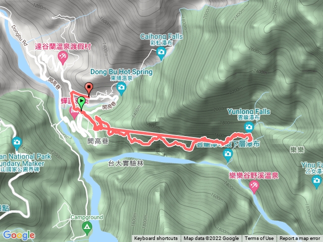 東埔八通關雲龍瀑布