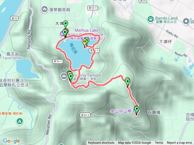 冬山梅花湖環湖.三清宮.中山步道