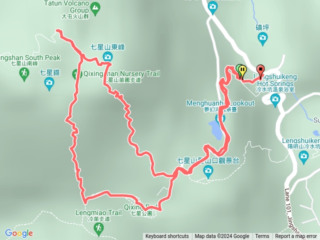 七星山夢幻湖登山口上，苗埔下回夢幻湖停車場