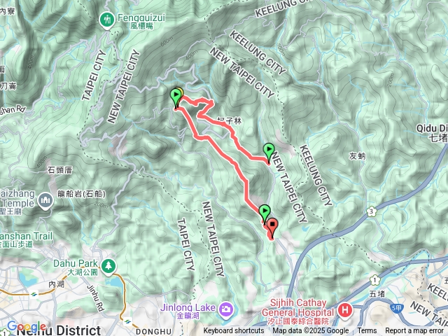 烘內五指山古道柯子林岩石稜線如意湖柯子林山金明山北港山三秀山拱北殿