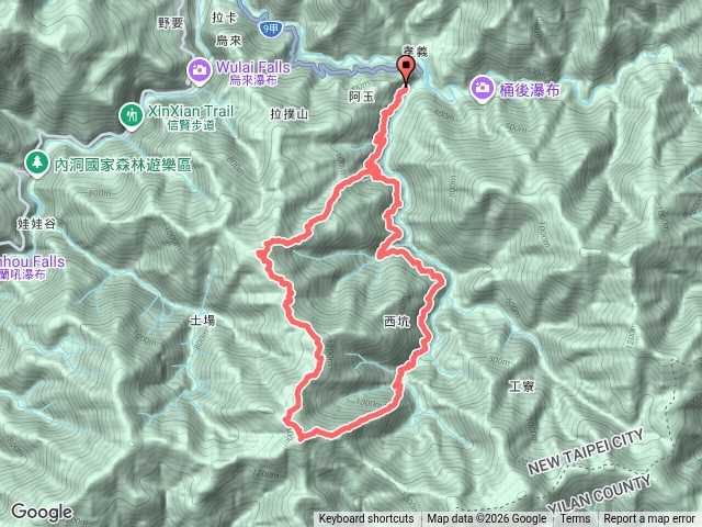 西坑林道、大保克山主峰、露門山、獅坑橋