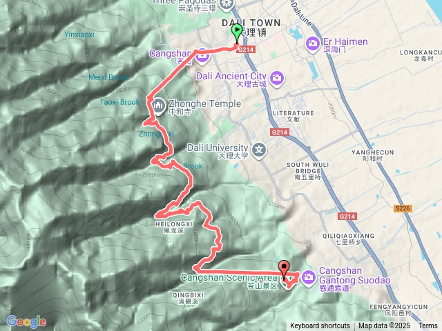 蒼山中和索道(上)玉帶雲路感通索道(下)寂照庵