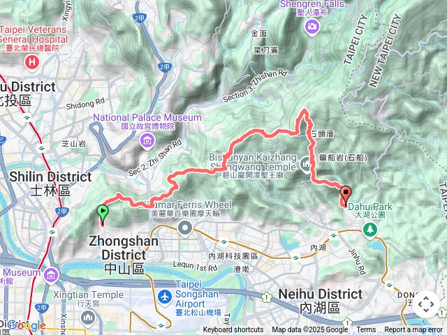 通北街起登文間山大崙尾大崙頭山鯉魚山大溝溪公園登出