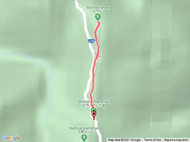 台14甲線的33.5公里處→石門山(合歡山群峰)→台14甲線的33.5公里處