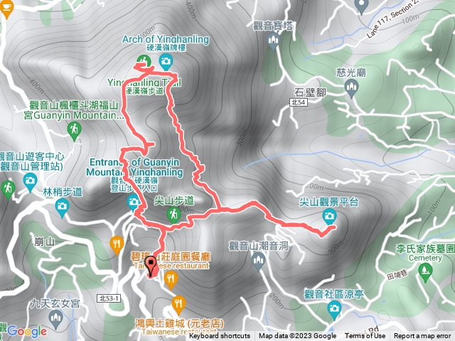 20230303新北觀音山硬漢嶺，尖山gpx