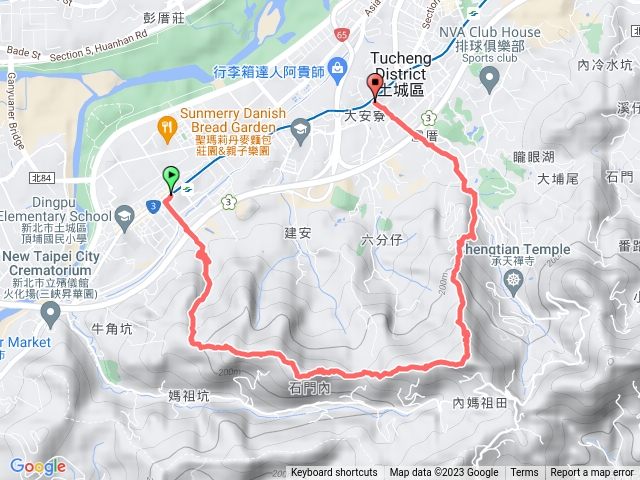 頂埔捷運站 -> 大暖山 -> 火炎山 -> 永寧捷運站