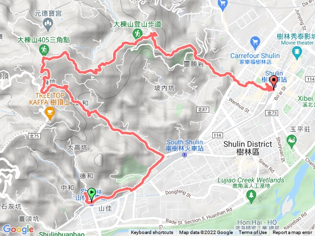 山佳火車站-大棟山-青龍嶺-大同山-樹林火車站