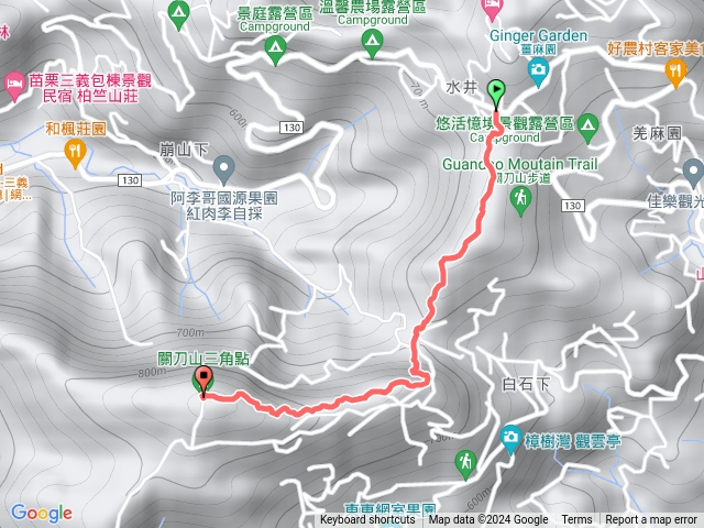 三義關刀山登山口走到三角點
