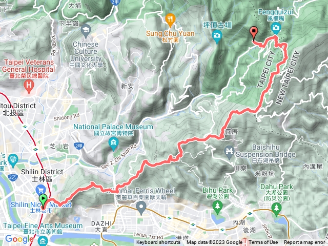 劍潭捷運到風櫃口全城土雞城公車