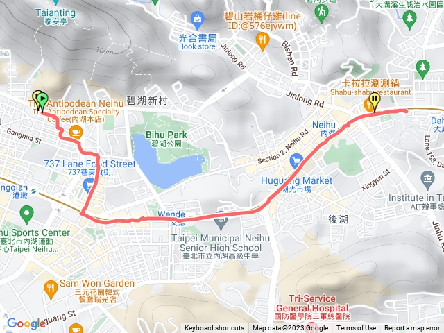 環山路到內湖捷運站