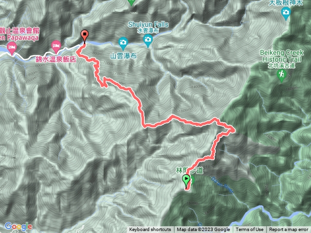 東洗鳥縱走,盡尾山東北峰、東洗水山西南峰、東洗水山、三叉峰、上島山(鳥嘴山)