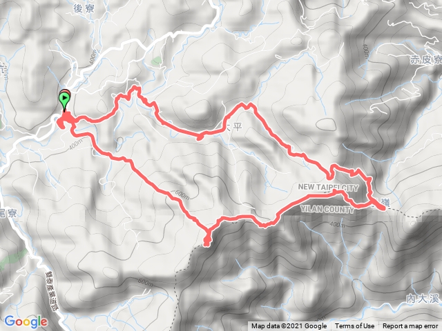 橫山、三方向山，尪子嶺Ｏ走