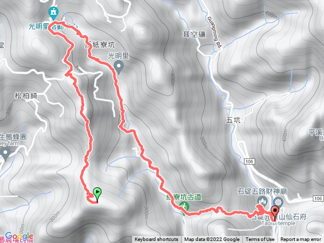 姑娘廟姑娘山雞冠山松柏崎山紙寮坑古道8字型縱走