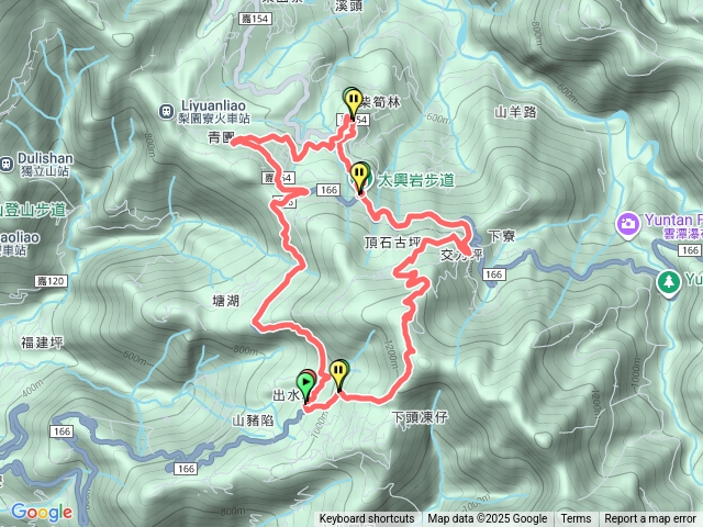 出水坑步道-太興岩步道-縣道回程預覽圖