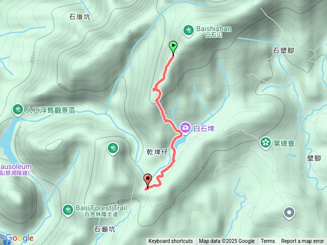 白石山下山路線預覽圖