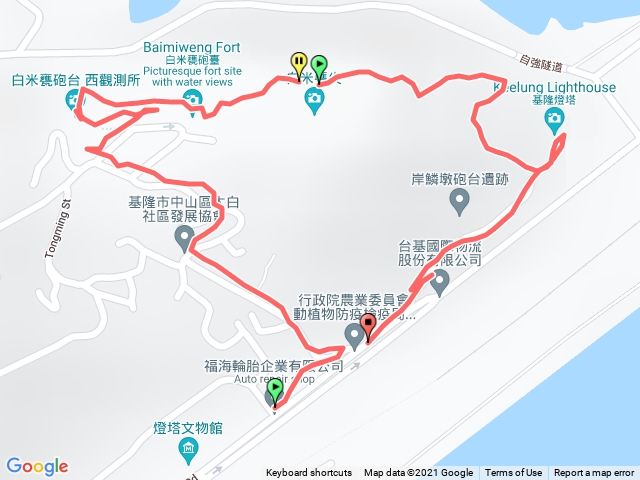 基隆白米甕炮台-基隆燈塔O型路線