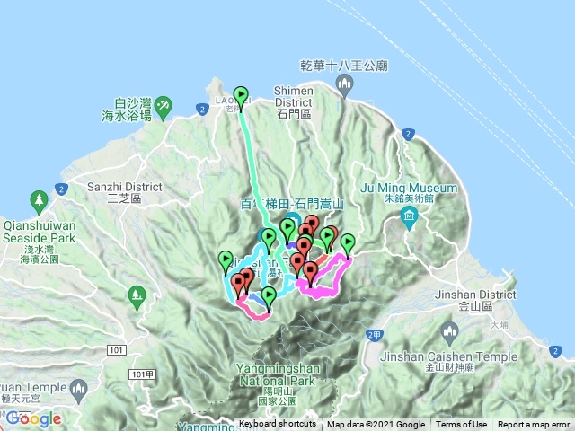 三芝二坪頂古道、豬母屏山、青山瀑布、崁底寮古道