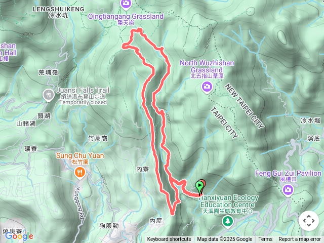 登峰圳，內雙溪古道，擎天崗，瑪礁古道O型