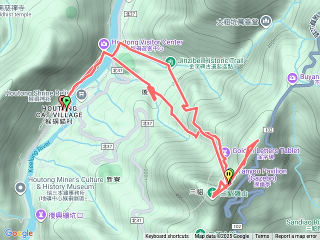 猴硐車站→後凹古道金字碑古道O形+三貂崙+三貂嶺山→猴硐車站