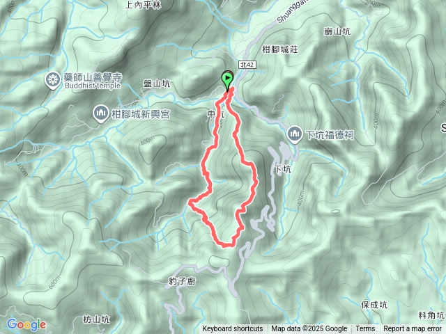 中坑古道-大夯瀑布-中坑東山-尾稜-中坑古橋O形