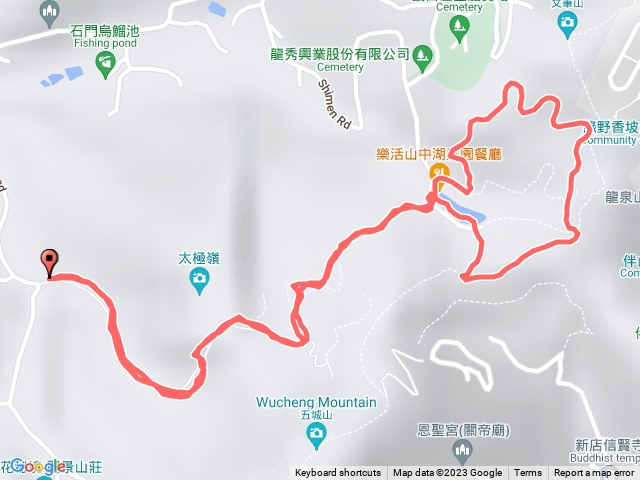 石門路70號登山口-直上山中湖-繞湖一大圈回山中湖-原路折返回70號登山口