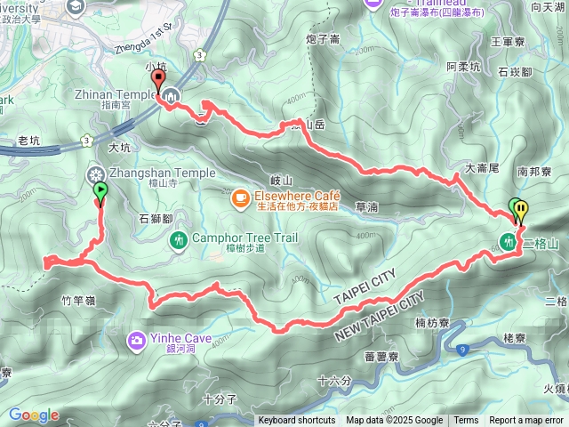 環貓空天際線：二格山系東、西稜連峰U繞(樟山寺至指南宮)預覽圖