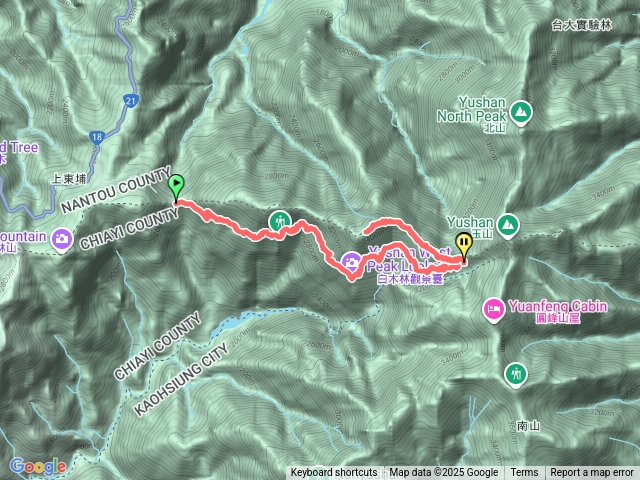 塔塔加登山口經排雲山莊到玉山西峰再回排雲山莊