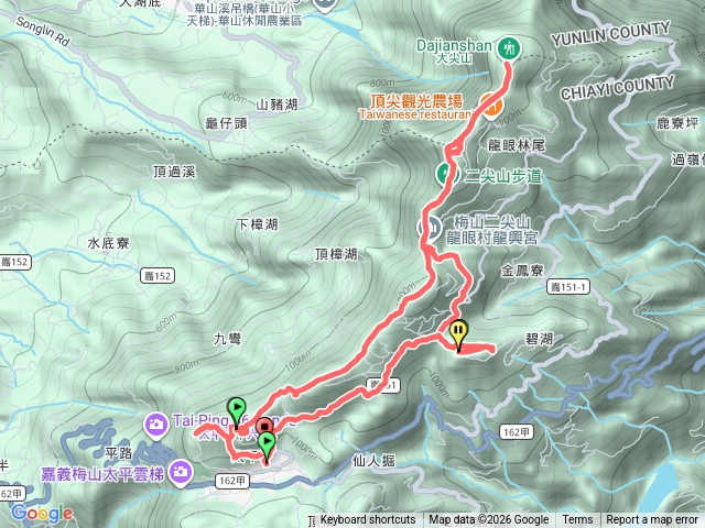 雲嘉七連峰（太平山西峰-碧湖山）o型縱走預覽圖