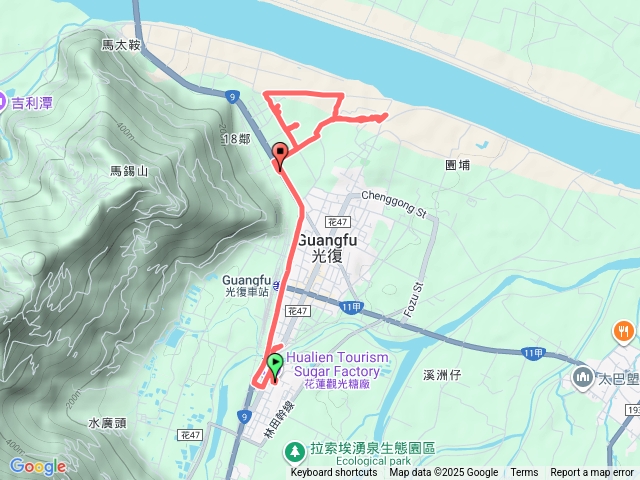 花蓮光復救災支援-第二組軌跡路線預覽圖