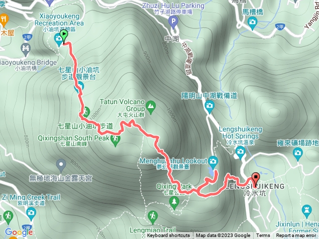 七星山主、東峰、冷水坑