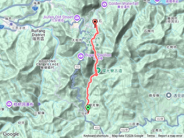 牡丹車站--貂山步道--百二崁步道--石尾步道--黃金博物館預覽圖