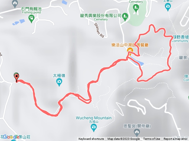 石門路70號登山口-直上山中湖-繞湖一大圈回山中湖-原路折返回70號登山口