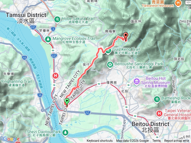台北大縱走第一段-關渡進清天宮出